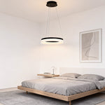 Halo LED Pendant Light in Black Aluminum for Modern Interiors