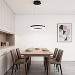 Halo LED Pendant Light in Black Aluminum for Modern Interiors