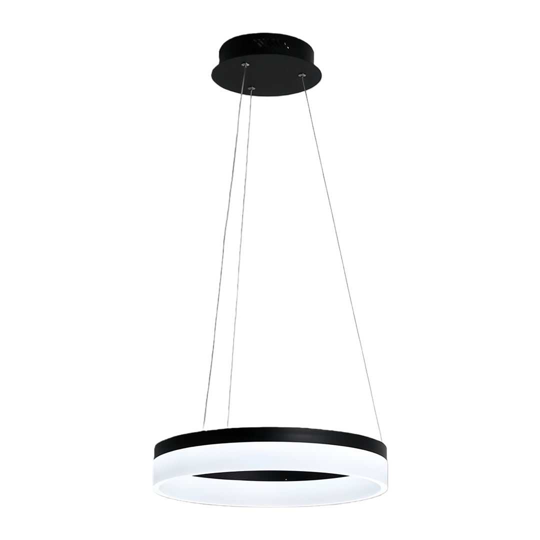 Halo LED Pendant Light in Black Aluminum for Modern Interiors