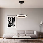 Halo LED Pendant Light in Black Aluminum for Modern Interiors