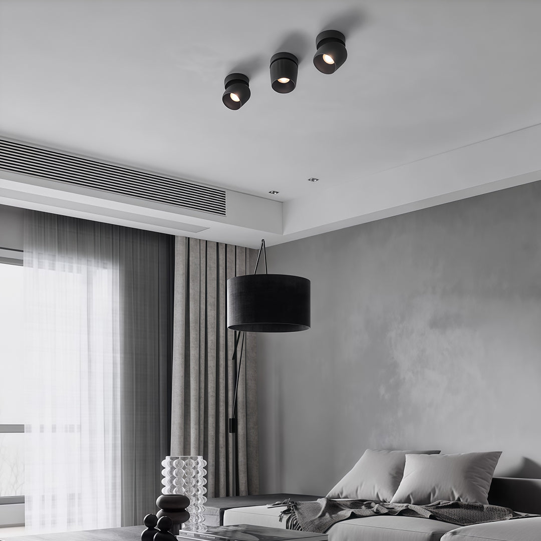 Rotating LED Spotlight with Anti-Glare COB, Surface Mount Aluminum