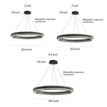 Black Round Chandelier Minimalist Italian Glass Pendant Light