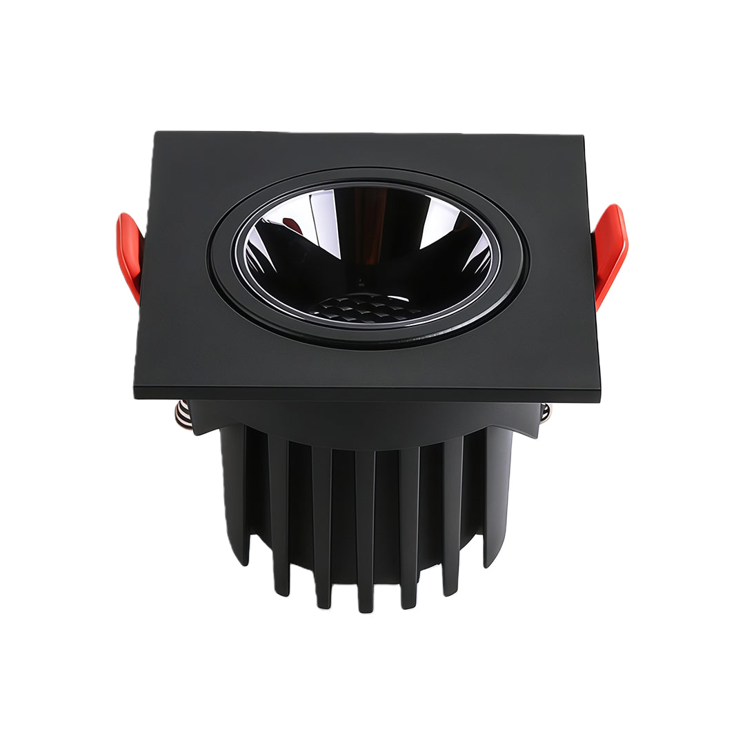 Square LED Recessed Downlight in Black or White for Modern Interiors