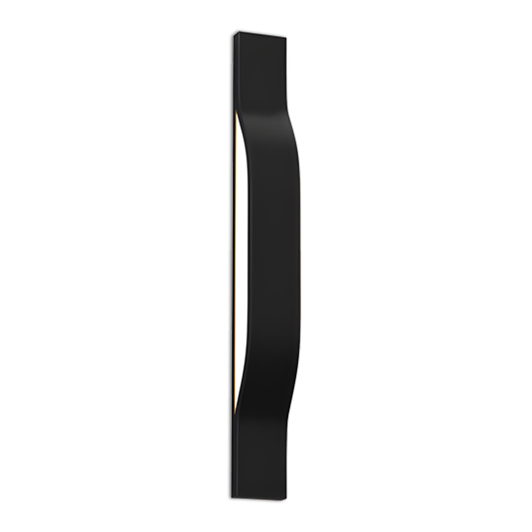 Modern Outdoor Wall Sconce in Black Stainless Steel with Warm LED Glow