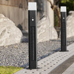 Solar-Powered Black Aluminum Bollard Light with Motion Sensor for Pathways