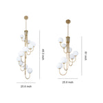 French Elegance Spiral Globe Chandelier in Gold or Black, 8 or 12 Lights