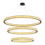 Aurelia Circular LED Chandelier in Copper, Chrome, or Black