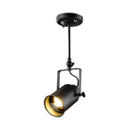 Industrial Black Track Lighting Fixture with Adjustable Spotlights