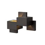 Geometric Black Up Down Outdoor Wall Sconce with Warm LED Light