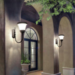 Modern Outdoor Wall Sconce with Curved Arm – Waterproof LED Garden Light