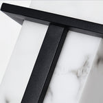 Outdoor Wall Sconce with Faux Marble Shade in Black Stainless Steel