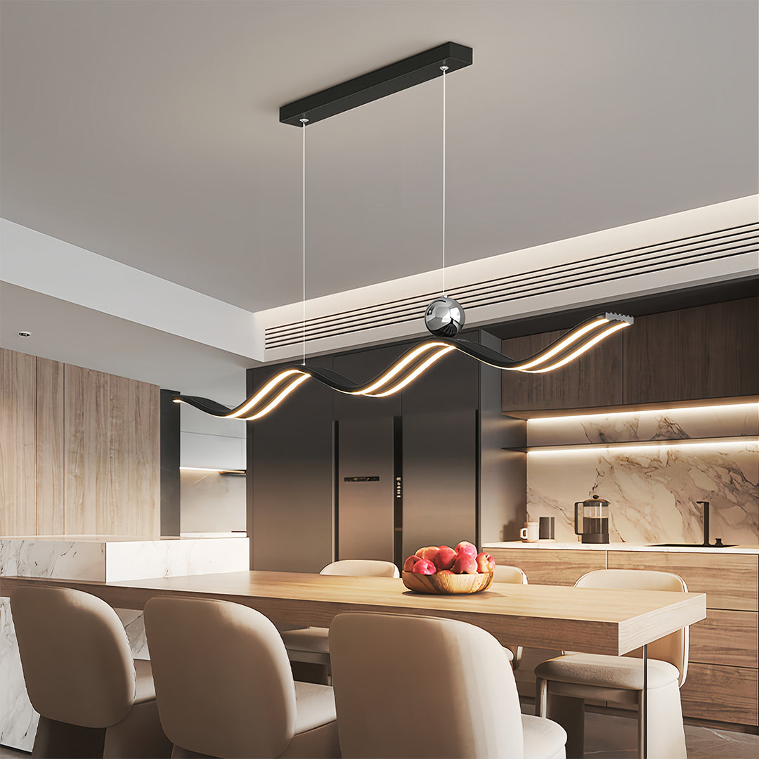 Wave Linear LED Pendant Light – Modern Aluminum Suspension Lamp