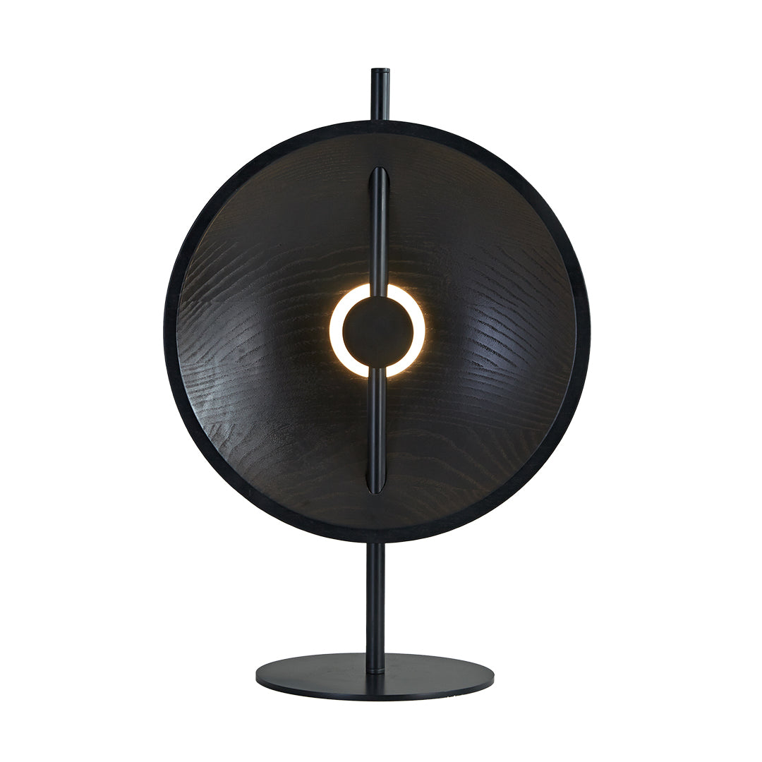 Modern Wood Table Lamp with Warm LED Light for Bedroom and Living Room