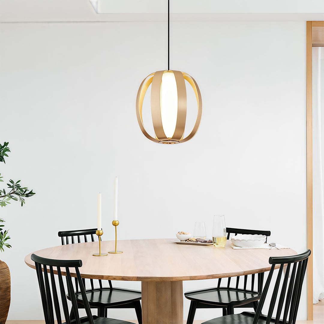 Modern Lantern Pendant Light with LED – Minimalist Ceiling Fixture in Four Finishes