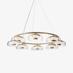 Solara LED Chandelier in Brass and Glass for Modern Interiors