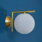 Blown Glass Opal Glass Wall Lamp