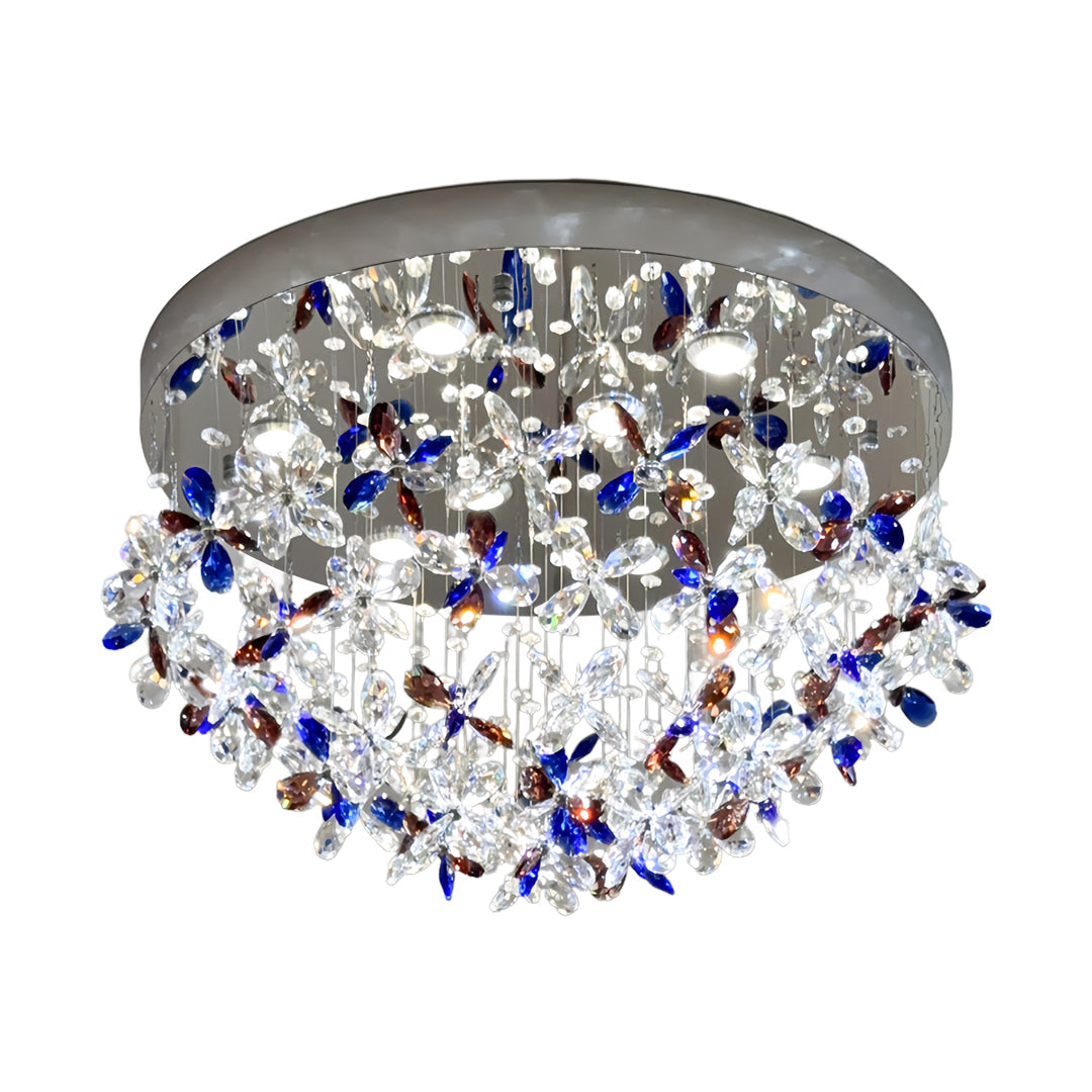 Lumière Cristal LED Flush Mount Ceiling Light in Silver Stainless Steel