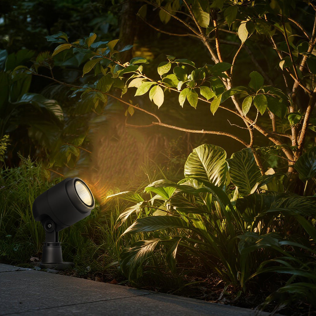 Minimalist Outdoor Spotlights with Warm LED Glow