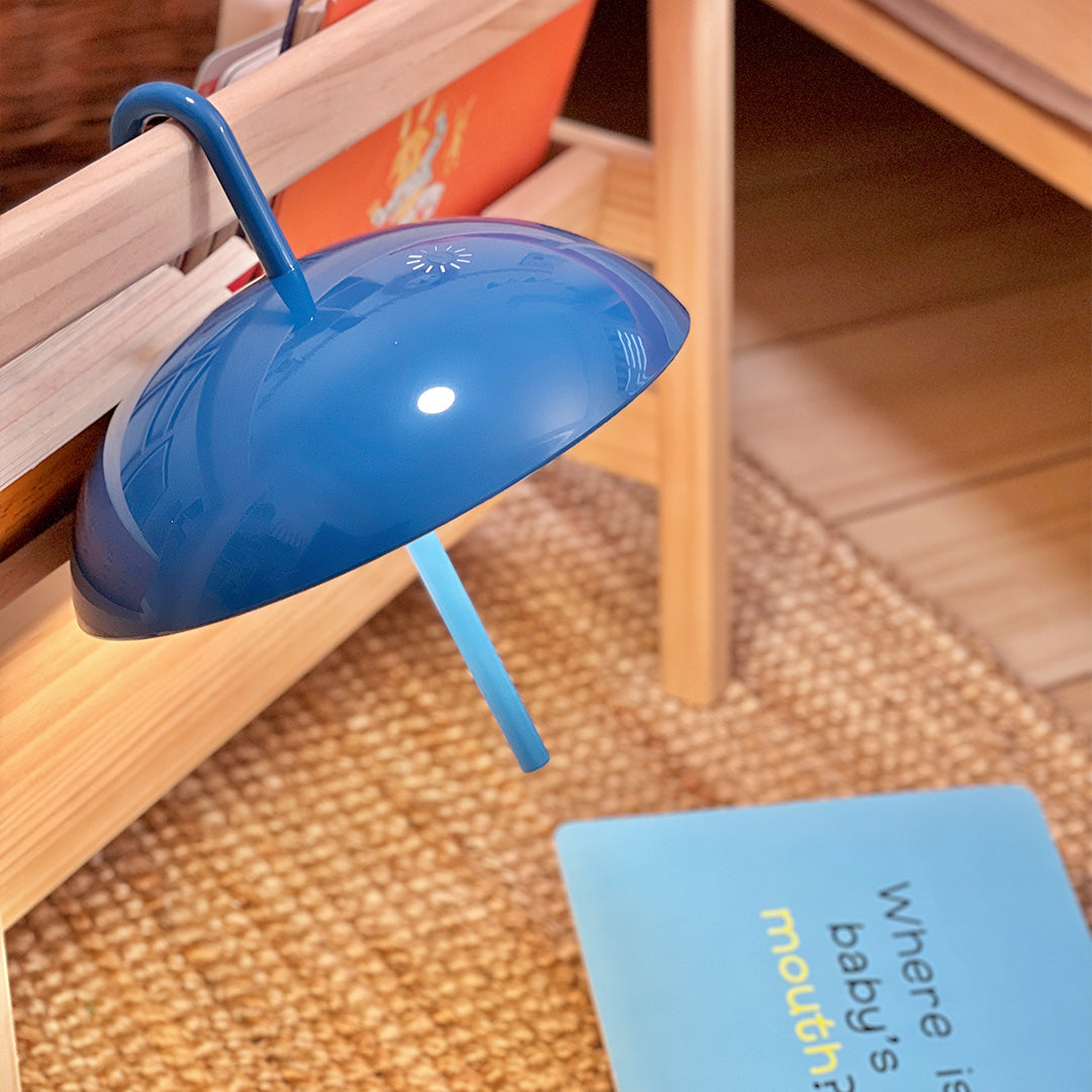 Aria Portable LED Table Lamp with Umbrella Shade, Rechargeable & Dimmable