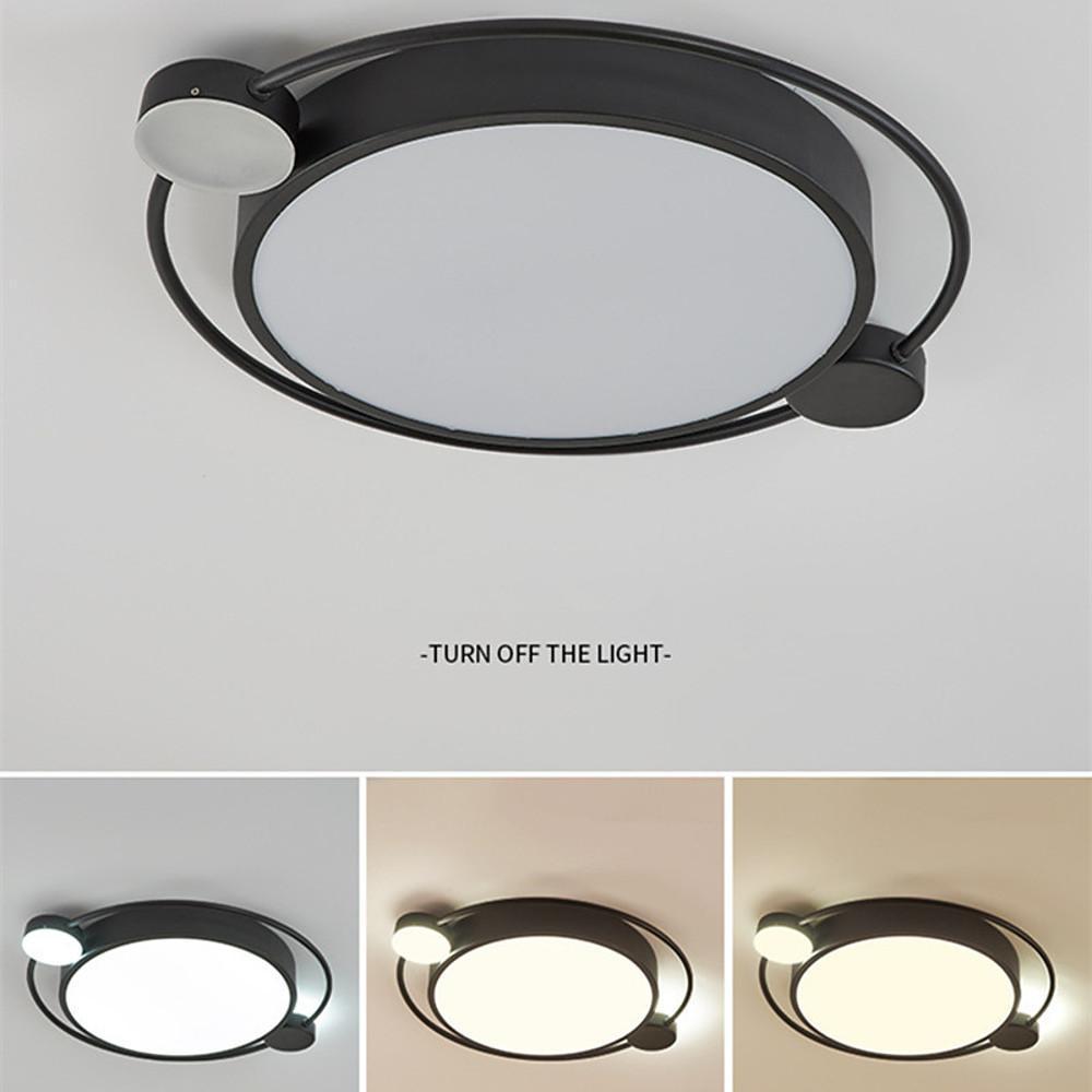Modern Flush Mount Ceiling Light Dual Round Light Design In Gold And Black Finishes