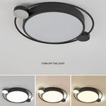 Modern Flush Mount Ceiling Light Dual Round Light Design In Gold And Black Finishes