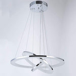 Adjustable Led 3 Ring Chandelier Modern 24Inch Hanging Ceiling Light