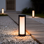 Modern Black LED Bollard Landscape Light for Pathways & Gardens