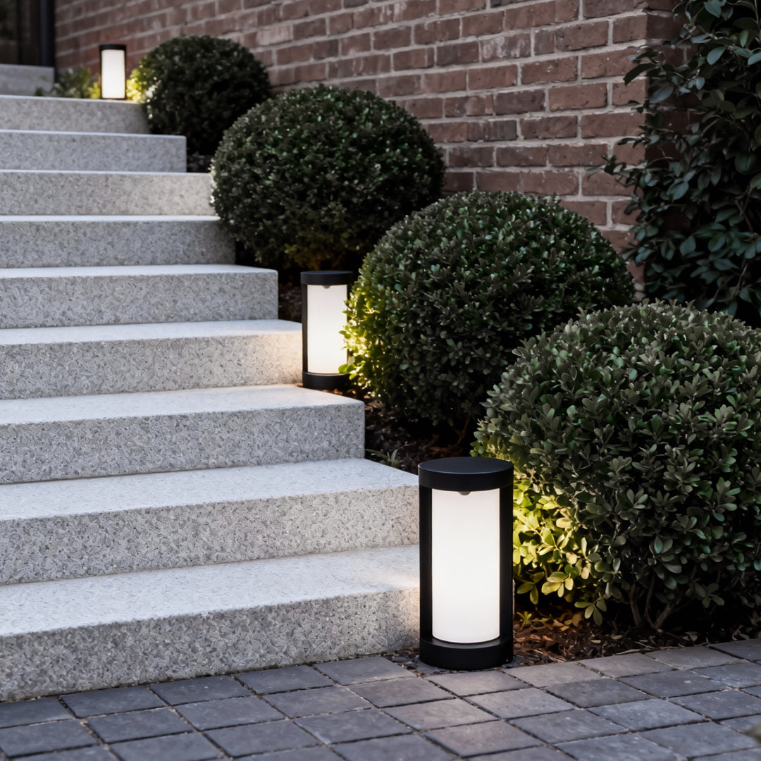 Modern Black LED Bollard Landscape Light for Pathways & Gardens