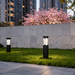 Minimalist Black Bollard Landscape Lights, Weatherproof Outdoor LED Path Lighting
