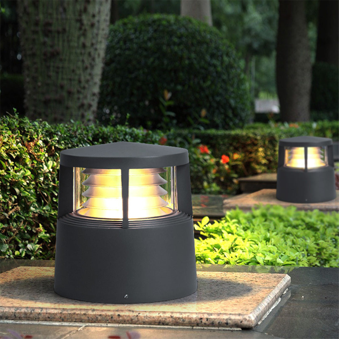 Nordic Minimalist LED Bollard Path Light in Sand Gray