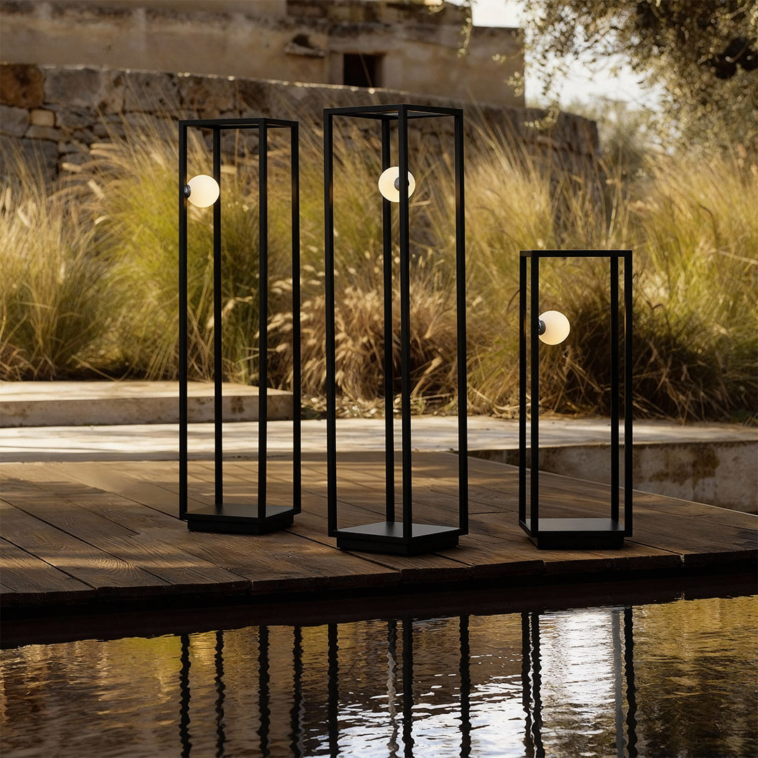 Lunar Bollard Outdoor Light – Modern Aluminum Landscape Lamp for Courtyard & Pathway