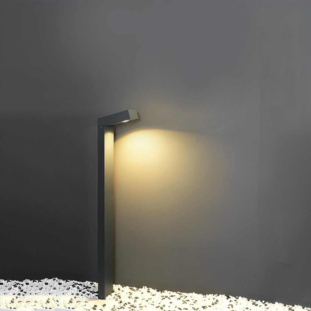 Modern Black Aluminum Bollard Path Light for Garden Walkways