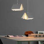 Modern Book Pendant Light with Fabric Shade for Study and Office