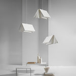 Modern Book Pendant Light with Fabric Shade for Study and Office