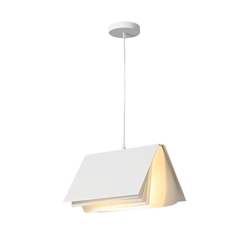 Modern Book Pendant Light with Fabric Shade for Study and Office