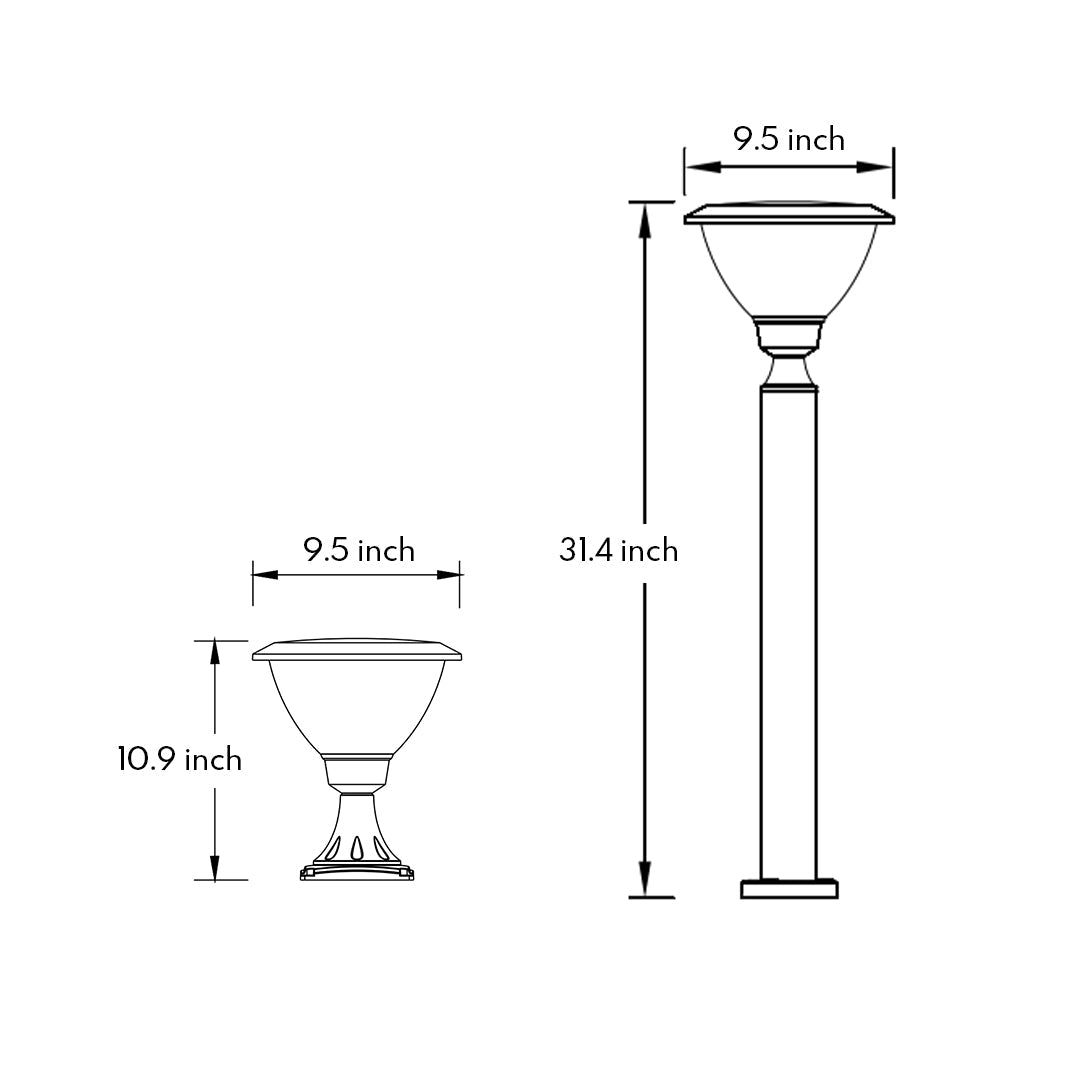 Modern Outdoor Bollard Light in Black Aluminum for Pathways and Courtyards