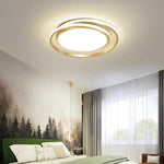 Lumina Circle LED Flush Mount Ceiling Light in Black and Gold for Modern Bedrooms