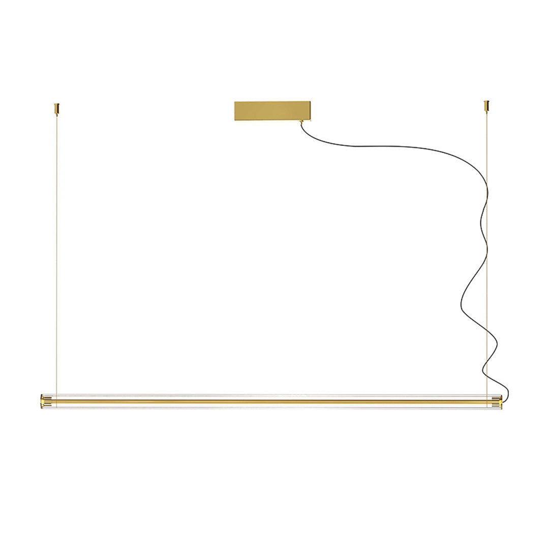 Linear LED Pendant Light in Black or Gold – Modern Minimalist Suspension Lamp