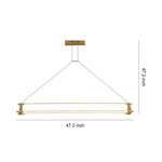 Slim Linear LED Pendant Light with Dimmable Brass Finish for Kitchen Island