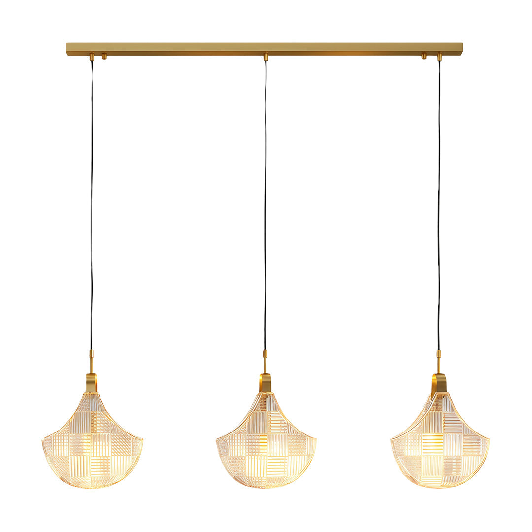 Shell Chandelier Modern Luxury Ceiling Light in Copper, Nickel, or Black