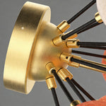 Artisan Stained Glass Flush Mount Ceiling Light in Gold Iron, Modern LED