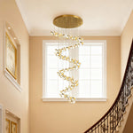 Luxury Ceramic Tulip Chandelier with Gold Stainless Steel Frame