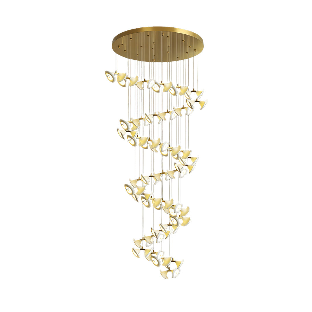 Luxury Ceramic Tulip Chandelier with Gold Stainless Steel Frame