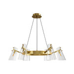 Modern Copper Chandelier with Acrylic Shades for Dining and Living Spaces