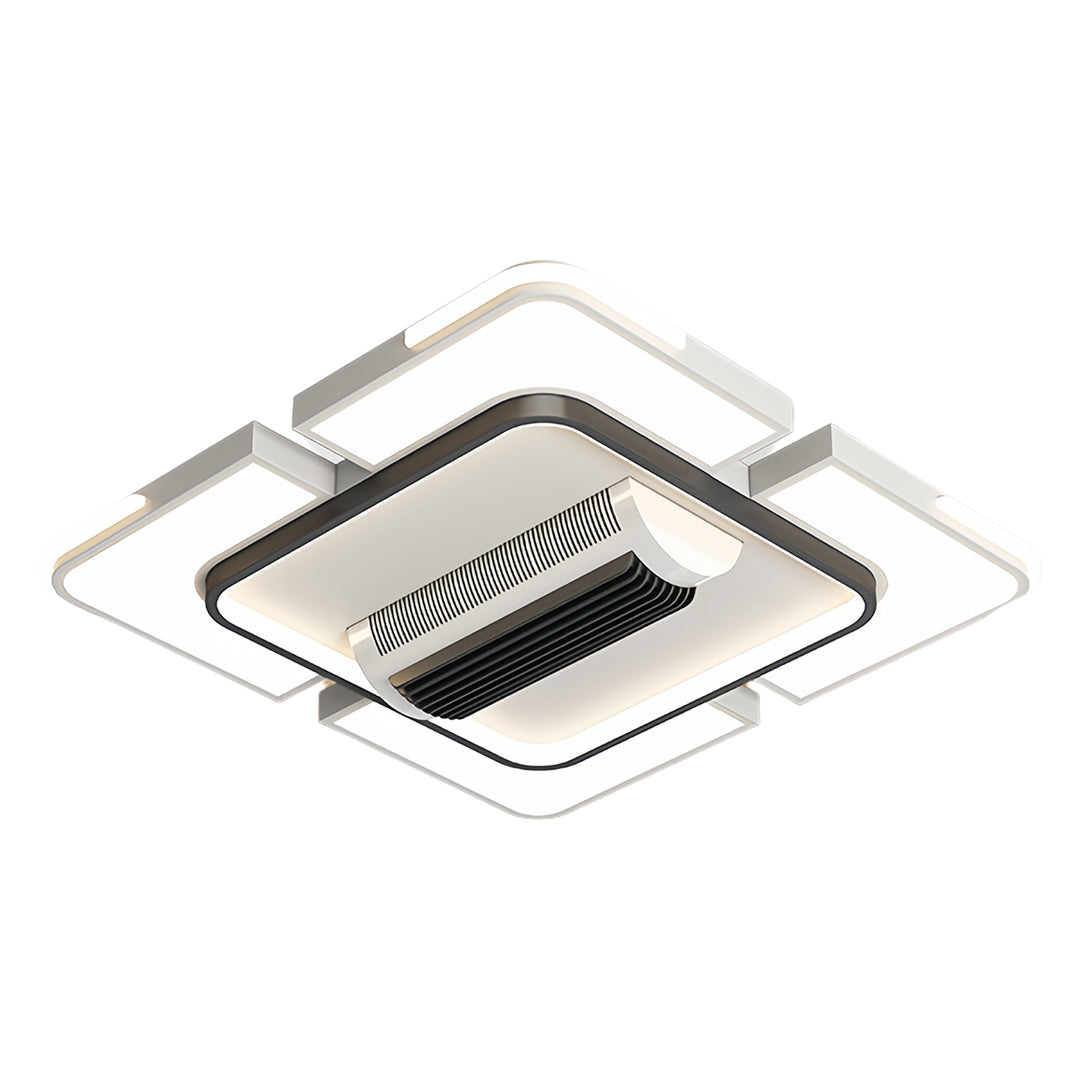 Bladeless Ceiling Fan with Full Spectrum LED Light – Modern Flush Mount