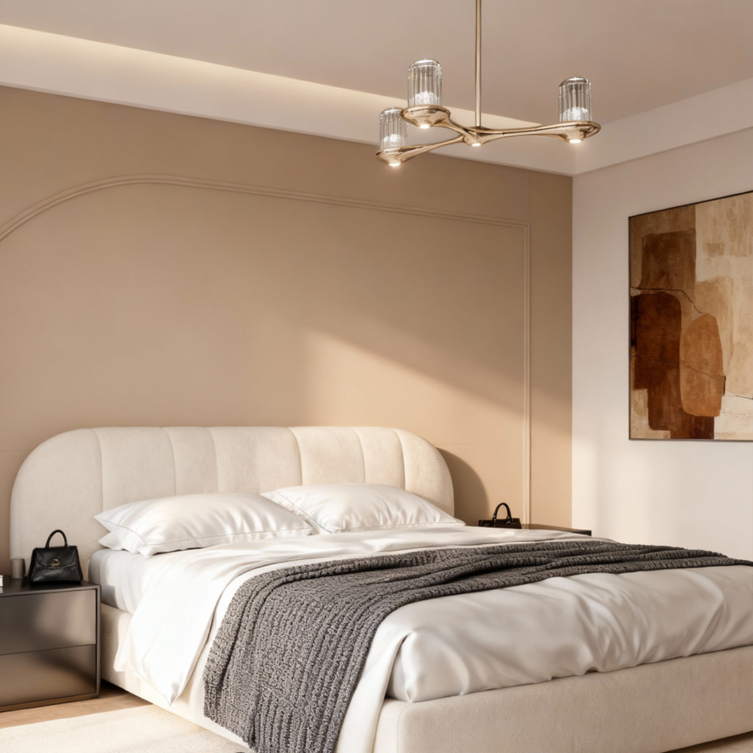 Aurelia Brass Crystal Chandelier – Nordic Minimalist Pendant Light