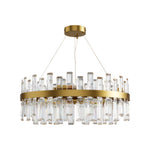 Aurelia Crystal Chandelier — Nordic Modern Ceiling Light in Copper, Nickel, or Black