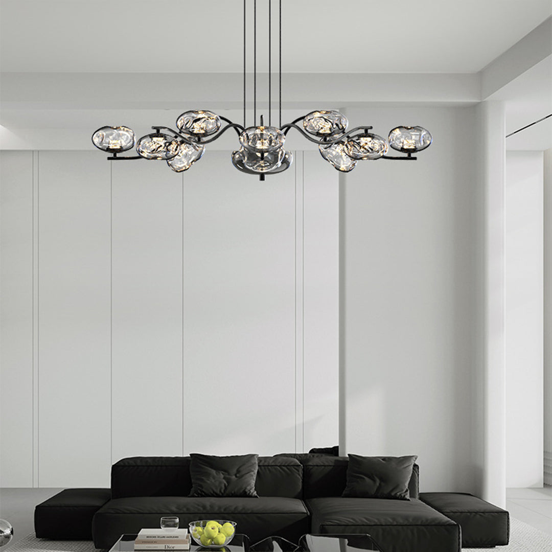 Modern LED Chandelier with Magic Bean Glass Shades – 9 or 16 Lights