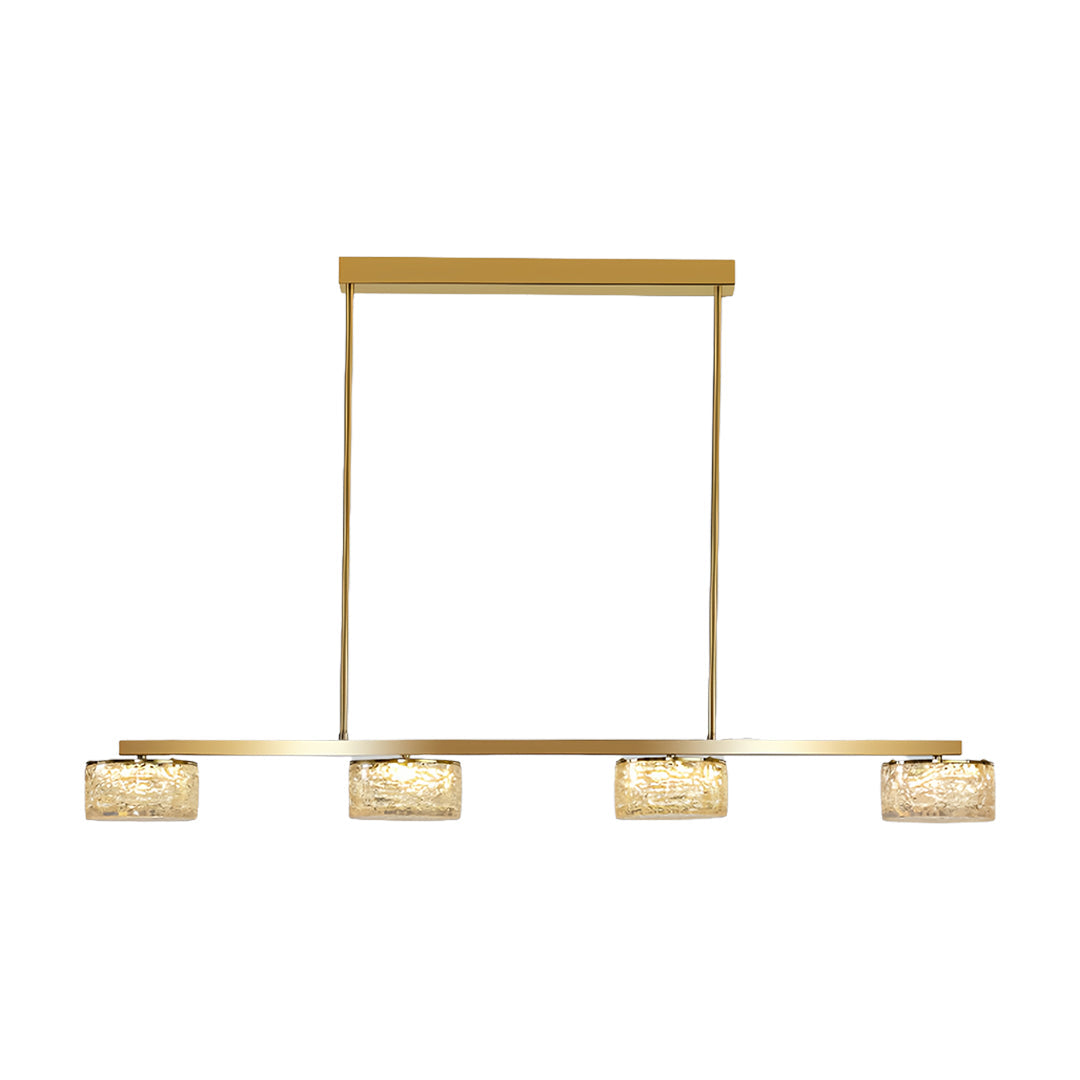 Linear LED Pendant Light in Black and Gold with Adjustable Height