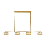 Linear LED Pendant Light in Black and Gold with Adjustable Height